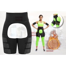 Утягивающий пояс для фитнеса WAIST BAND 2в1 Костюм пояс + шорты для коррекции фигуры – корсет для похудения живота и бёдер Чёрный