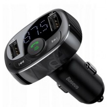 FM-трансмиттер модулятор BASEUS T-TYPED S-09A PLUS Bluetooth MP3 Car Charger ORIGINAL Black CCTM-01