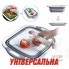 Универсальная разделочная доска для овощей и фруктов на кухню 3в1 Складная туристическая корзина из пластика и силикона Белый с серым