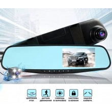 Автомобильный видеорегистратор зеркало с камерой заднего вида Vehicle Blackbox 2 камеры DVR Full HD чёрный + русский язык Автомобильный видеорегистратор зеркало с камерой заднего вида Vehicle Blackbox 2 камеры DVR Full HD чёрный + русский язык