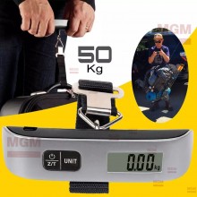 Электронные ручные весы - кантер для багажа LUGGAGE SCALE до 50 кг - багажные весы в дорогу - подвесной кантер брелок с дисплеем на каждый день дорожные Серый / Чёрный