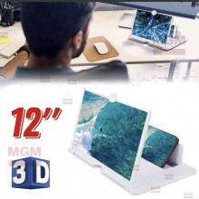 Универсальный увеличитель экрана телефона ENLARGED SCREEN MAGNIFIER 3D Подставка для смартфона Белый