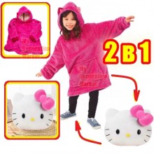 Детская игрушка-худи 2 в 1 Hello Kitty розовая толстовка трансформер с капюшоном и карманом мягкая плюшевая игрушка 120-146 см демисезонная худи кофта для девочек на подарок Детская игрушка-худи 2 в 1 Hello Kitty розовая толстовка трансформер с капюшоном и карманом мягкая плюшевая игрушка 120-146 см демисезонная худи кофта для девочек на подарок
