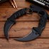 Металлический нож с чехлом CS GO Керамбит КС ГО - Острый клинок из игры с кольцом под палец Чёрный