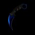 Тактический металлический нож с чехлом CS GO Керамбит КС ГО - Острый клинок из игры с кольцом под палец Синий