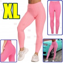 Эластичные женские леггинсы XL push up розовые с высокой талией, антицеллюлитные, лосины дышащие леггинсы для спорта, фитнеса и йоги