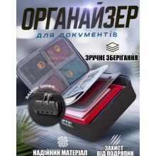 Органайзер для документов с кодовым замком, дорожный вместительный портативный кейс из водонепроницаемого оксфорда для бумаги формата А4 карт флешек для дома офиса путешествий Органайзер для документов с кодовым замком, дорожный вместительный портативный кейс из водонепроницаемого оксфорда для бумаги формата А4 карт флешек для дома офиса путешествий