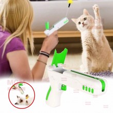 Інтерактивна іграшка-пістолет для котів REBOUND CAT GUN з кулькою та пір’їнкою, зелено-біла — дражнилка для активних ігор, розвитку спритності та зняття стресу Інтерактивна іграшка-пістолет для котів REBOUND CAT GUN з кулькою та пір’їнкою, зелено-біла — дражнилка для активних ігор, розвитку спритності та зняття стресу