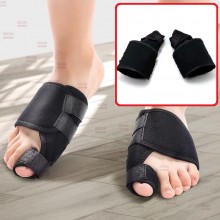 Корректор большого пальца ноги RELAX FOOT 1 пара - фиксатор шина косточки на ноге с регулируемым размером 2 штуки на липучках Чёрный