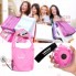 Cкладная сумка - шоппер для ежедневной носки SHOPPING BAG TO ROLL для покупок на каждый день - сворачиваемая в чехол брелок Розовый / Чёрный