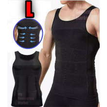 Майка мужская нательная для коррекции фигуры SLIM'N LIFT корректирующее бельё фигуры для мужчин L Чёрный