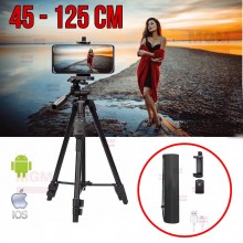Универсальный штатив - тренога для смартфона, фотоаппарата, экшн камеры – трипод с блютуз пультом управления + держатель для телефона и чехол для хранения штатива 5208
