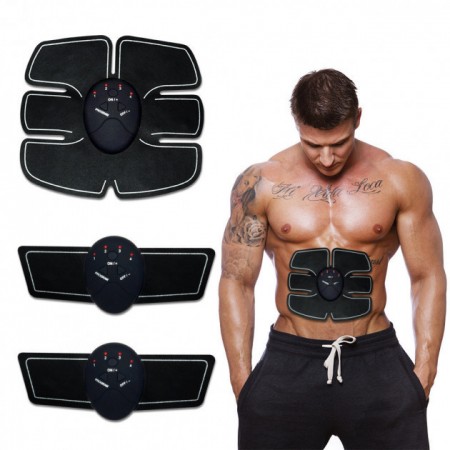 Миостимулятор для пресса и бицепсов Fitness EMS Fit Boot Toning 3 в 1 Массажер Тренажер New Model Black