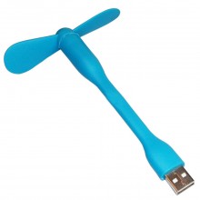 Съёмный  мини вентилятор USB из силикона MGM гибкий портативный VK0002 синий New Model